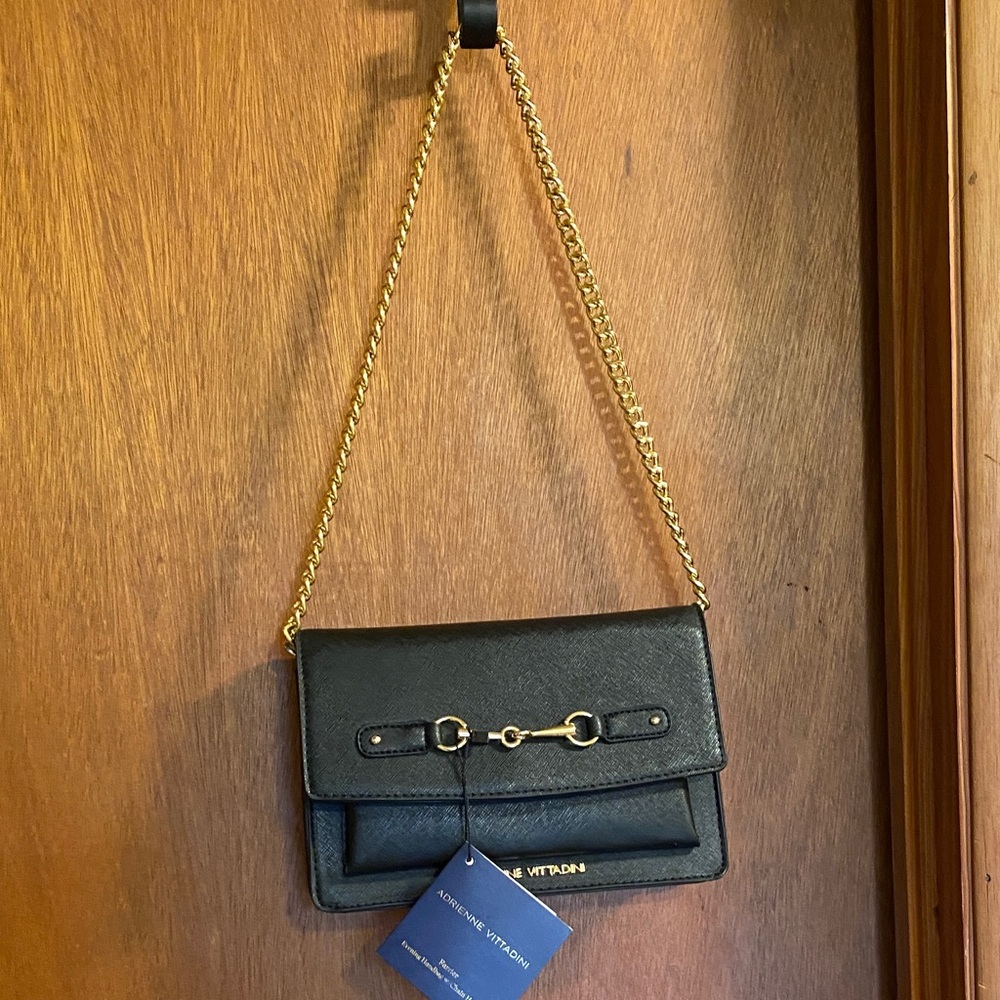 Black evening Shoulder Bag, Adrienne Vittadini, new with tag